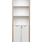 Estante con 2 puertas y 3 estantes madera clara y blanco 184 cm JOHNSON - Miniatura 5