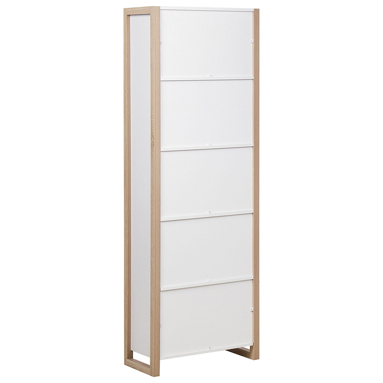 Estante con 2 puertas y 3 estantes madera clara y blanco 184 cm JOHNSON 6