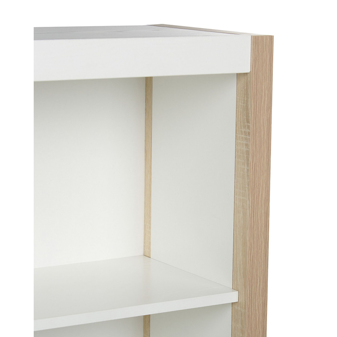 Estante con 2 puertas y 3 estantes madera clara y blanco 184 cm JOHNSON 7