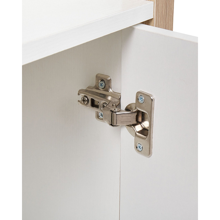 Estante con 2 puertas y 3 estantes madera clara y blanco 184 cm JOHNSON 9