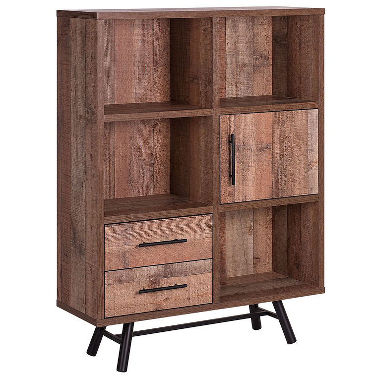 Estante madera clara/negro 131 cm ATLANTA 1