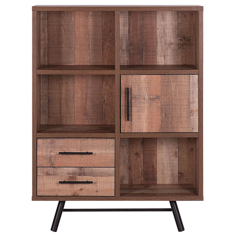 Estante madera clara/negro 131 cm ATLANTA 3