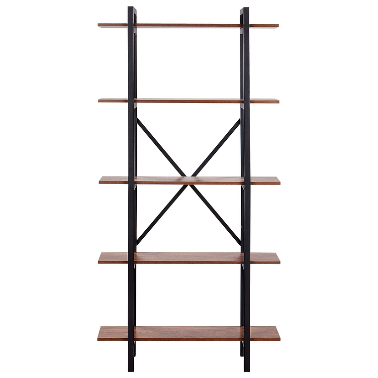 Estante de 5 baldas LED de madera oscura DARBY 5