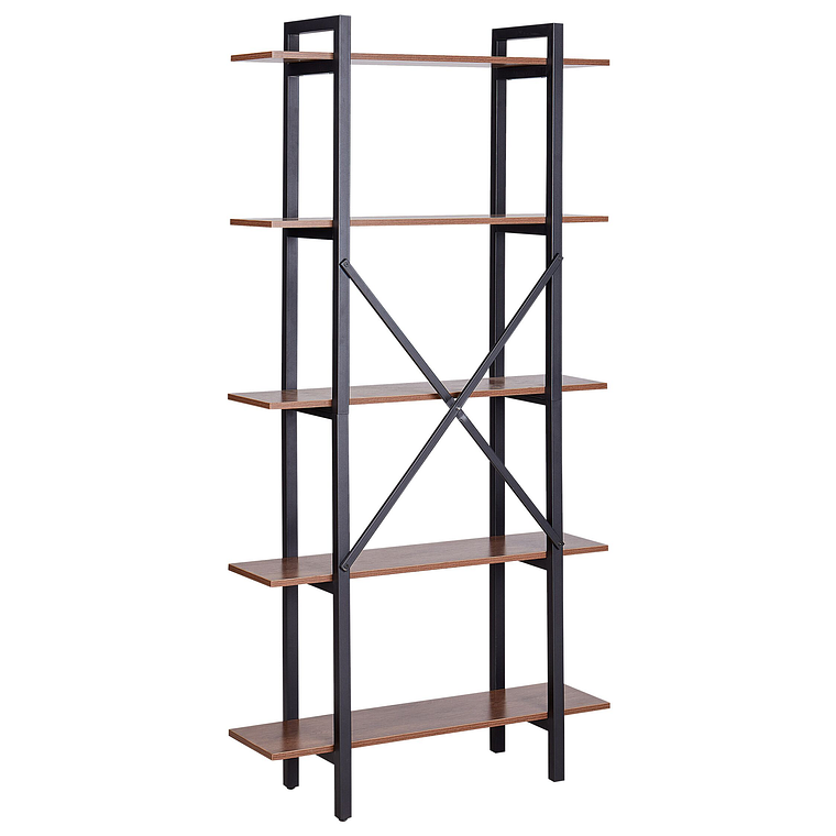 Estante de 5 baldas LED de madera oscura DARBY 6