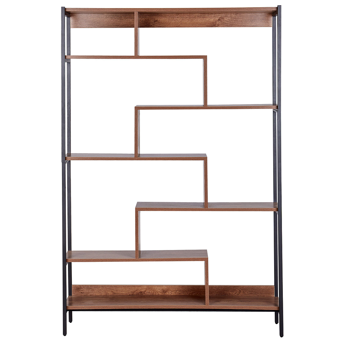 Estante de 6 baldas LED de madera oscura DAVEN 5