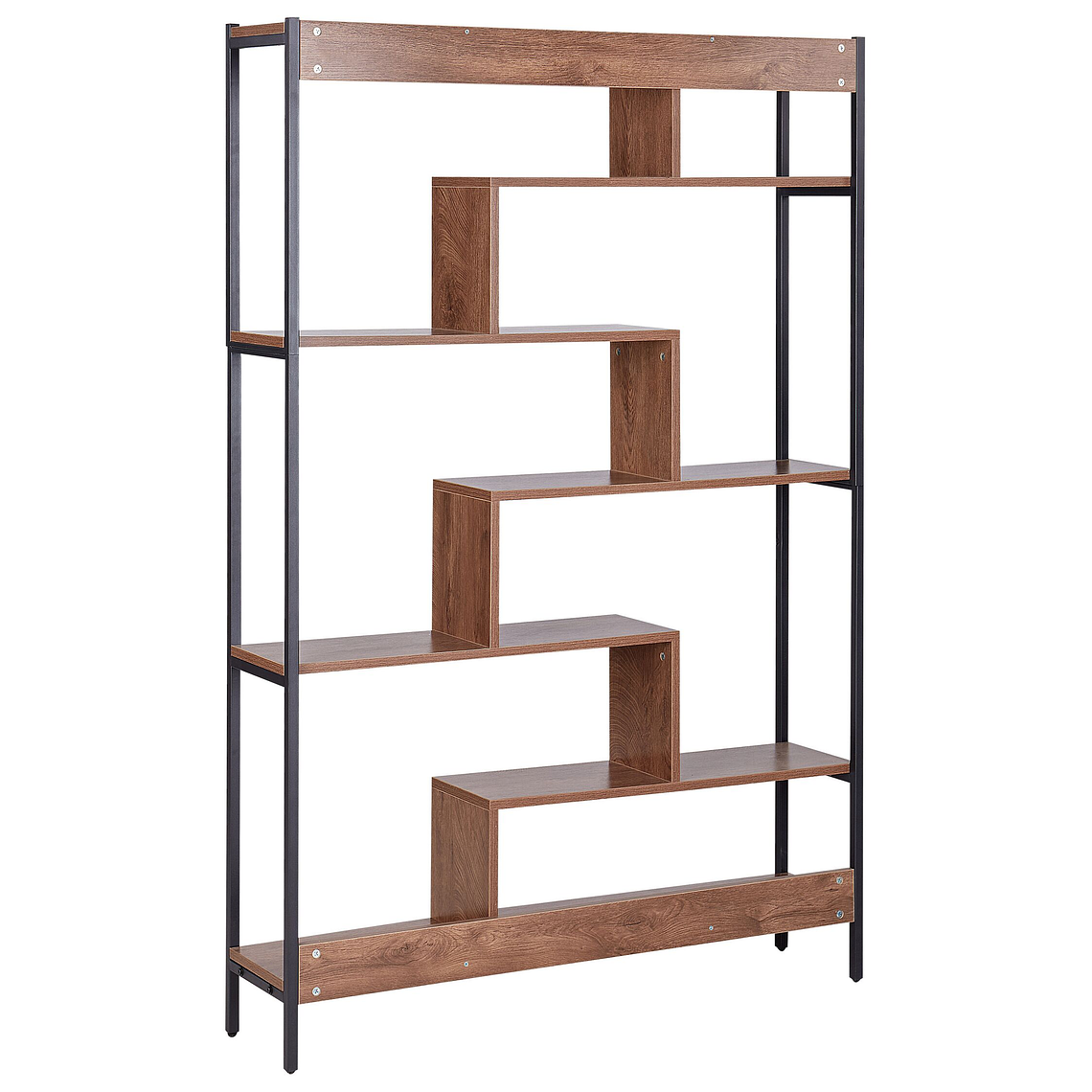 Estante de 6 baldas LED de madera oscura DAVEN 6