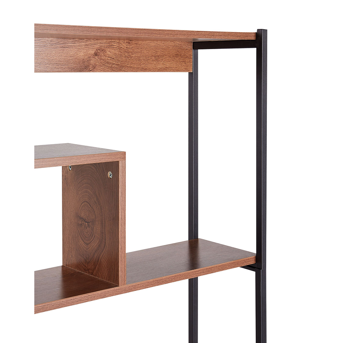 Estante de 6 baldas LED de madera oscura DAVEN 7