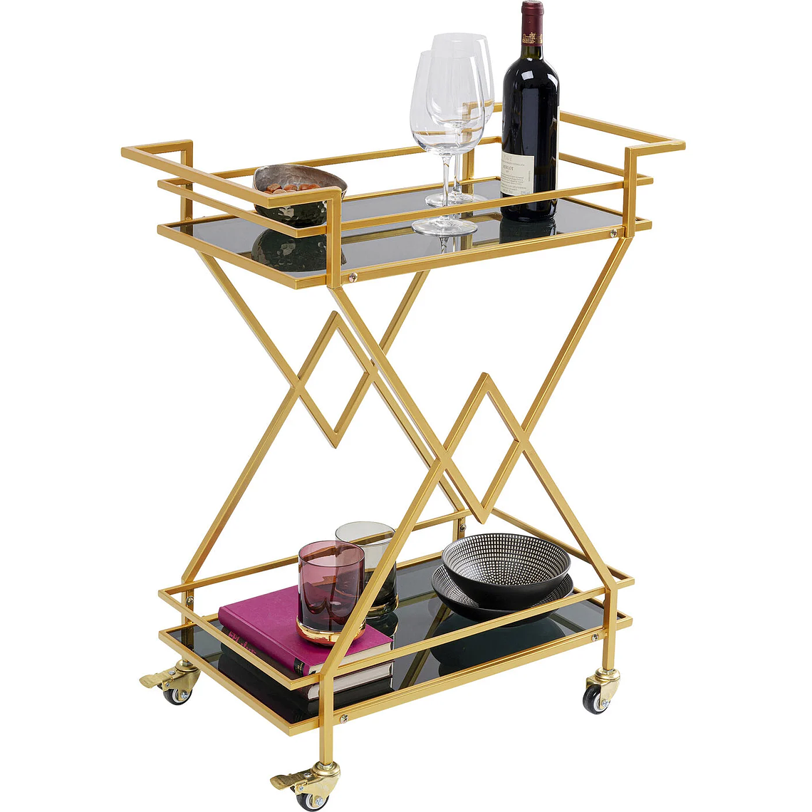 CARRO SERVICIO PYRAMIDS 65 CM DORADO 6