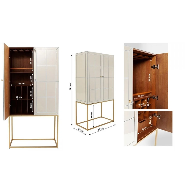 MUEBLE BAR LUXURY CHAMPAGNE 89 CM 9