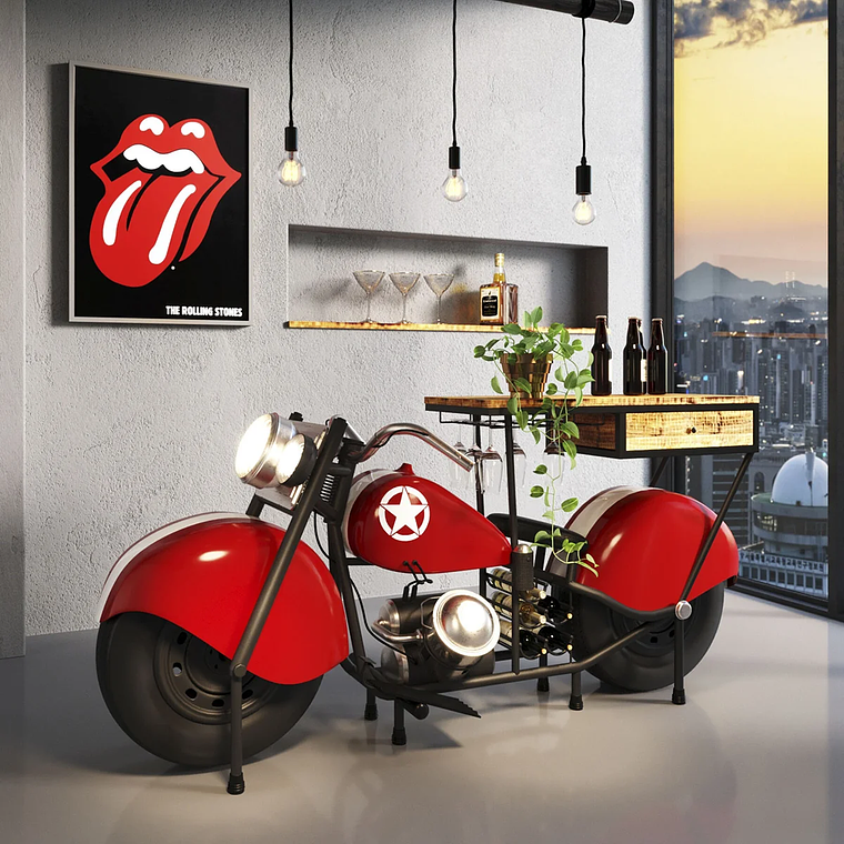 BAR MOTORBIKE ROJO 210 CM 2