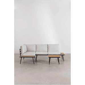 Terraza en Aluminio y Madera de Acacia Nadi negro y gris