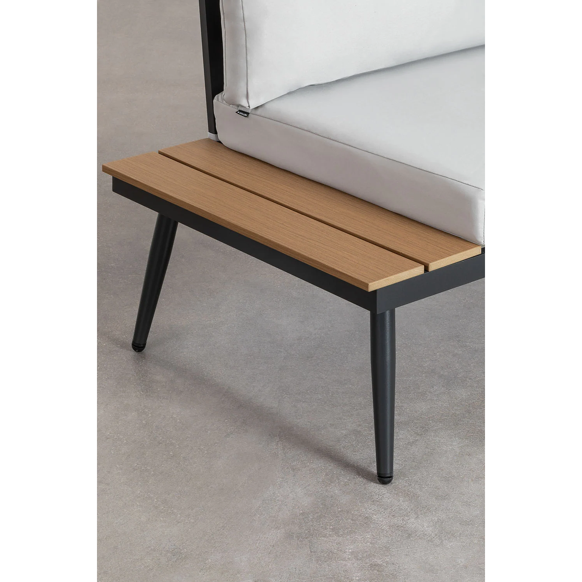 Terraza en Aluminio y Madera de Acacia Nadi negro y gris 5