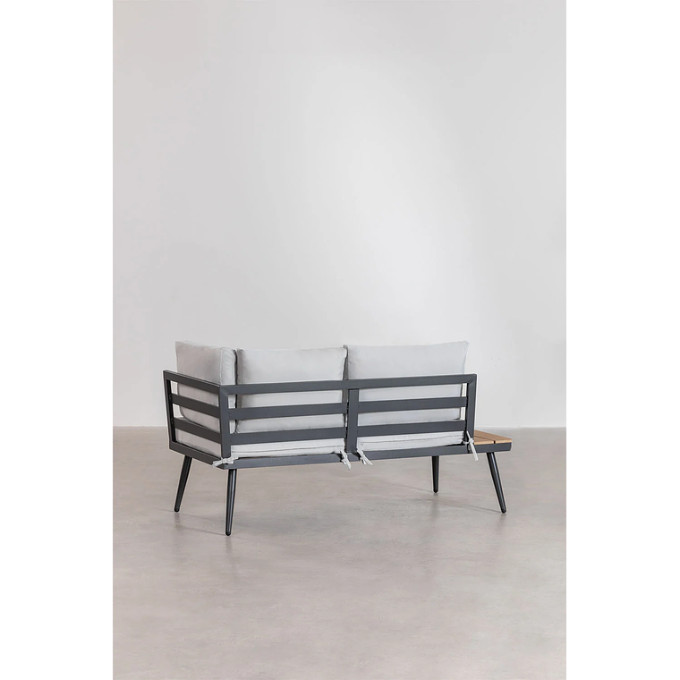 Terraza en Aluminio y Madera de Acacia Nadi negro y gris 7