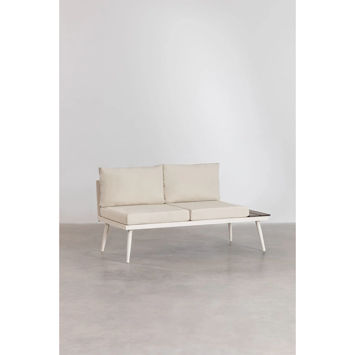 Terraza en Aluminio y Madera de Acacia Nadi beige crema y beige tapioca 3