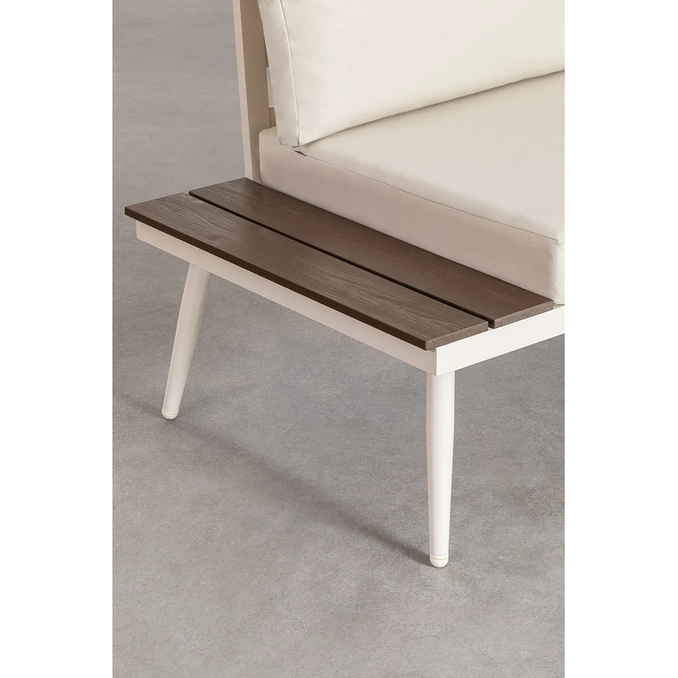 Terraza en Aluminio y Madera de Acacia Nadi beige crema y beige tapioca 5