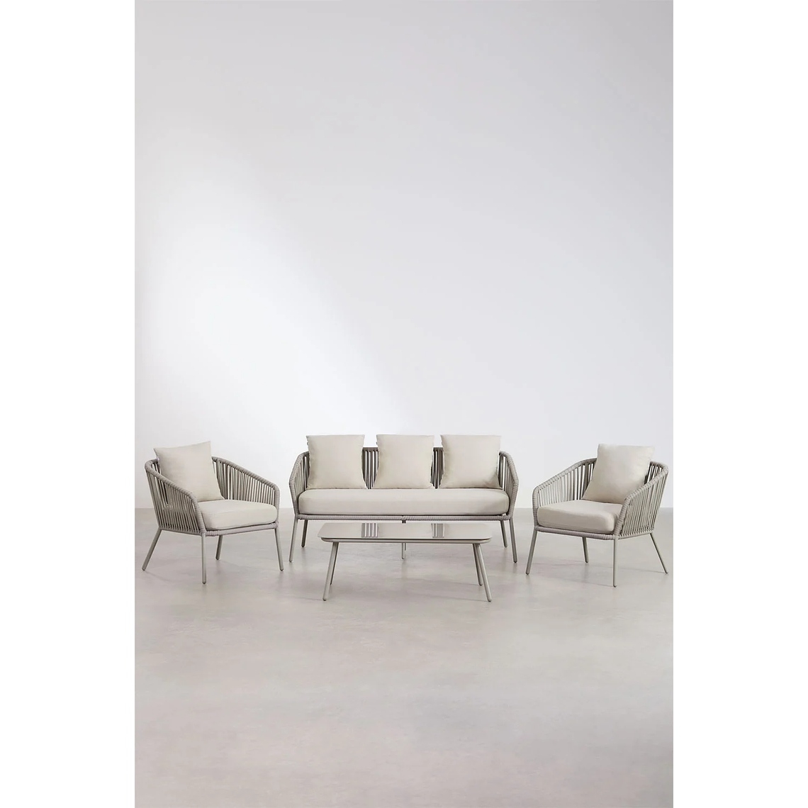 Terraza en Aluminio y trezado de cuerda eslinga Arhiza verde caqui 1