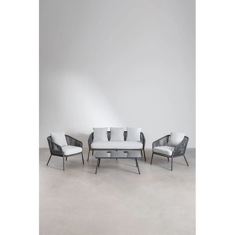 Terraza en Aluminio y trezado de cuerda eslinga Arhiza gris grafito 1