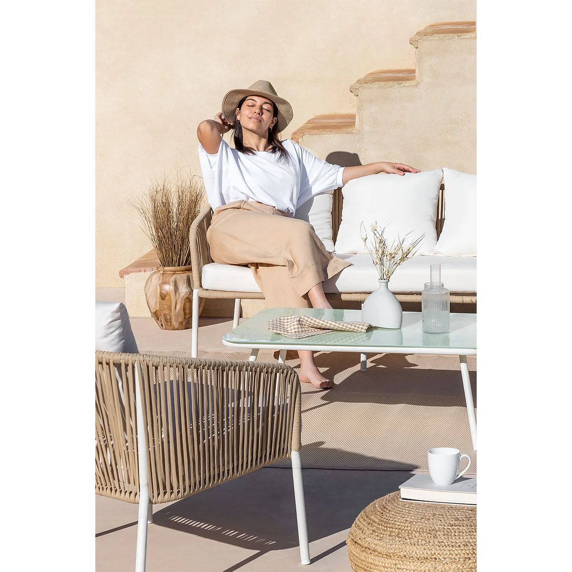 Terraza en Aluminio y trezado de cuerda eslinga Arhiza gris grafito 12