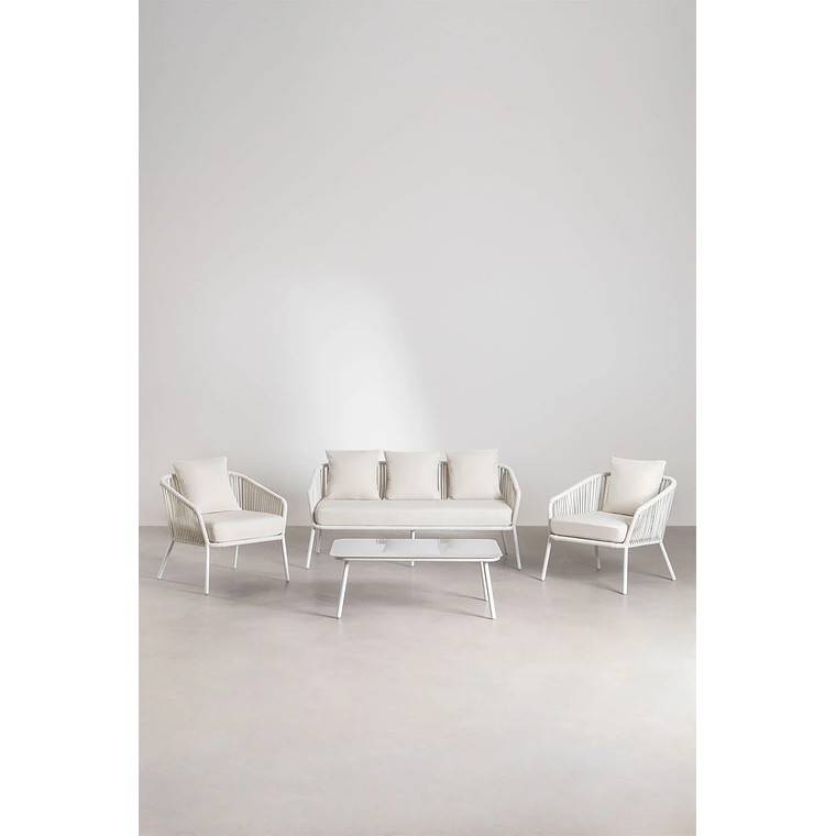 Terraza en Aluminio y trezado de cuerda eslinga Arhiza blanco gardenia 1