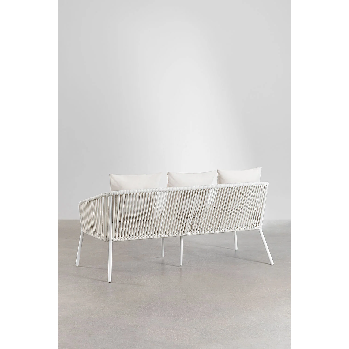 Terraza en Aluminio y trezado de cuerda eslinga Arhiza blanco gardenia 5