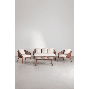 Terraza en Aluminio y trezado de cuerda eslinga Arhiza rojo teja