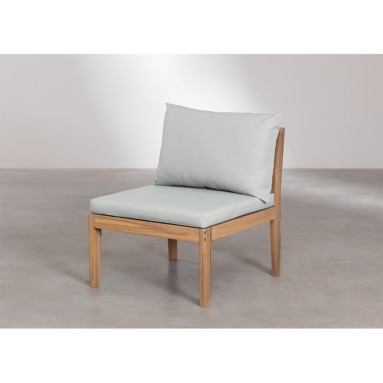 Terraza de Jardín de 5 Piezas con Reposabrazos y Mesa de Centro Filips gris claro 3