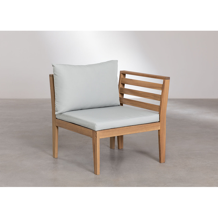 Terraza de Jardín de 5 Piezas con Reposabrazos y Mesa de Centro Filips gris claro 4