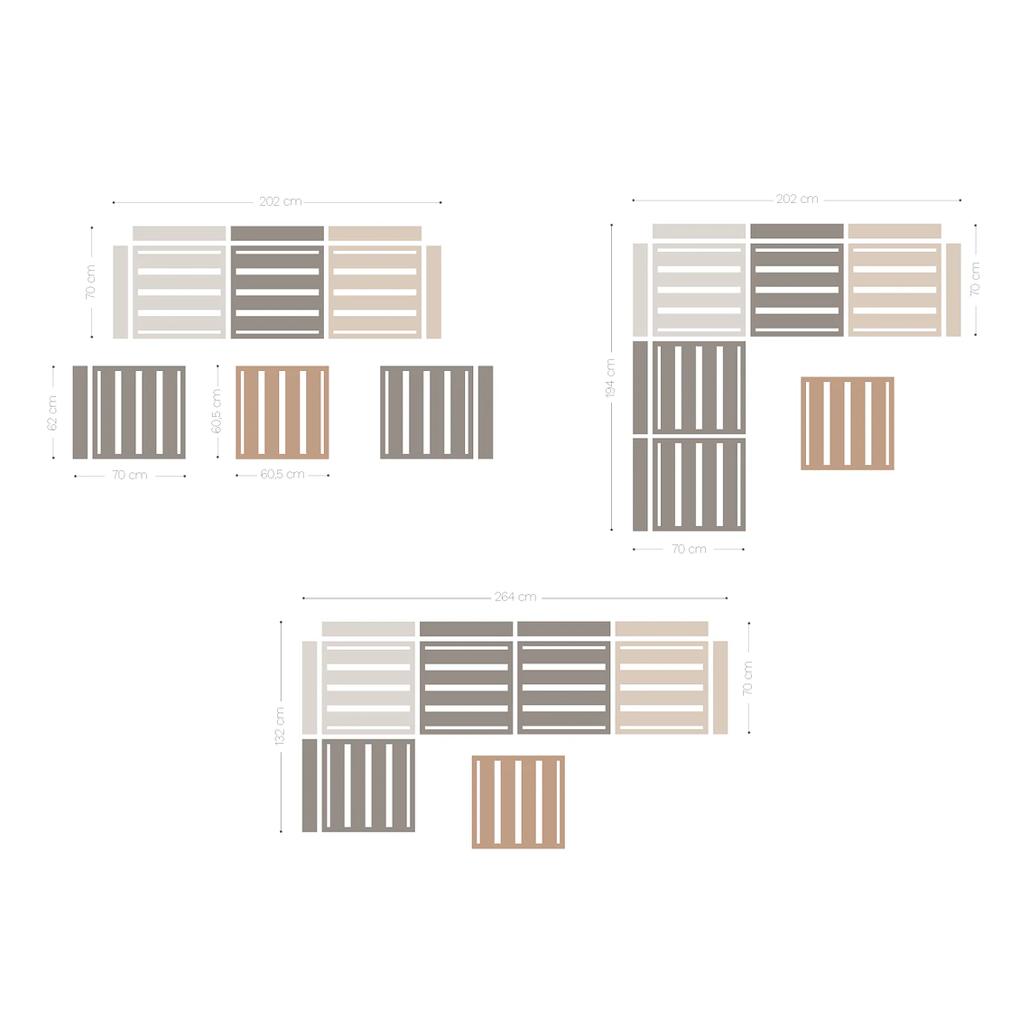 Terraza de Jardín de 5 Piezas con Reposabrazos y Mesa de Centro Filips terracota 10