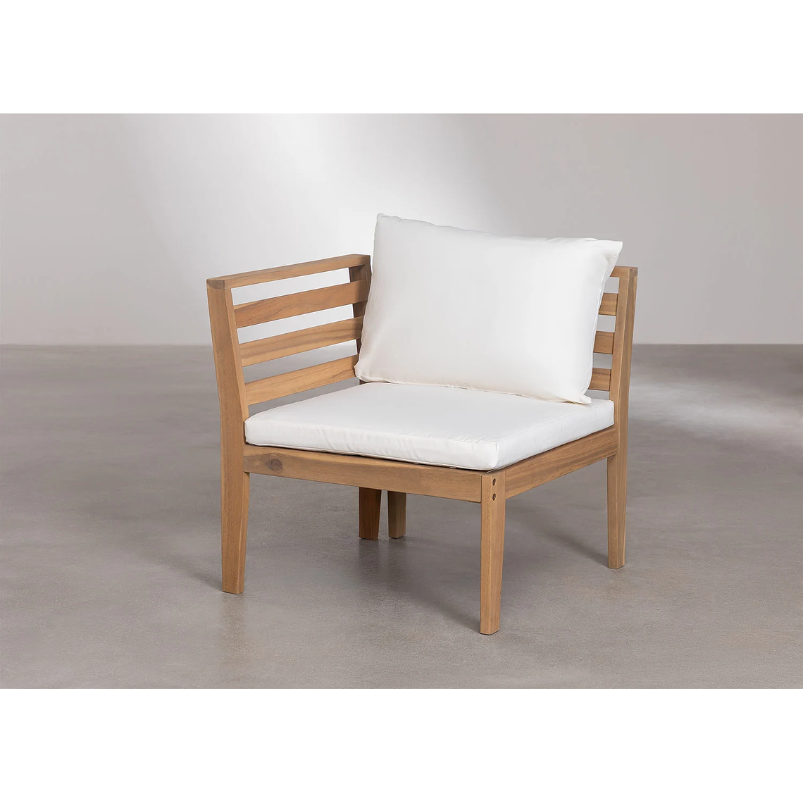 Terraza de Jardín de 5 Piezas con Reposabrazos y Mesa de Centro Filips blanco gardenia 6