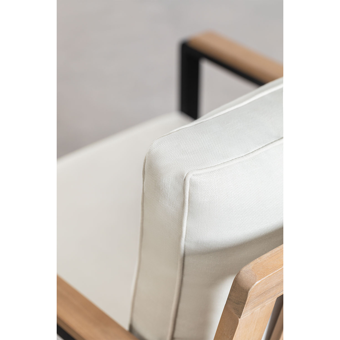 Terraza con Sofá de 3 Plazas en Aluminio y Madera de Acacia Giselle negro 8