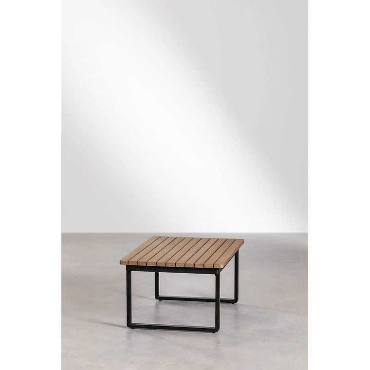 Terraza con Sofá de 3 Plazas en Aluminio y Madera de Acacia Giselle negro 10