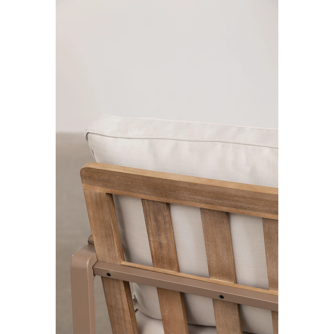 Terraza con Sofá de 3 Plazas en Aluminio y Madera de Acacia Giselle gris topo 7