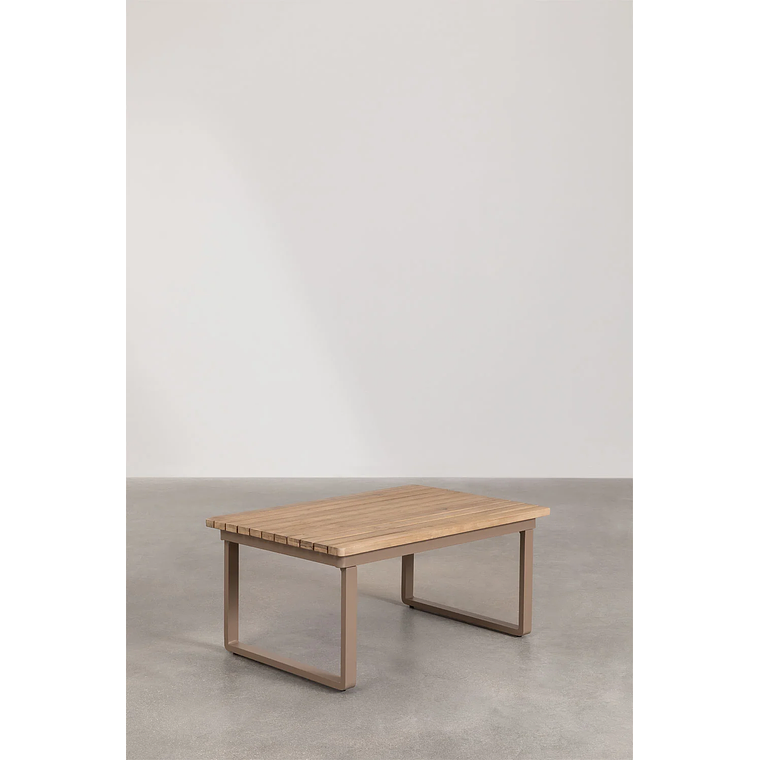 Terraza con Sofá de 3 Plazas en Aluminio y Madera de Acacia Giselle gris topo 10