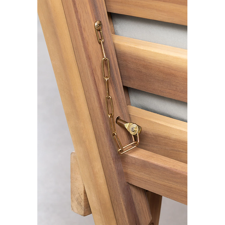 Sofá 3 Plazas de Terraza Regulable en Madera de Acacia Guille gris claro 7