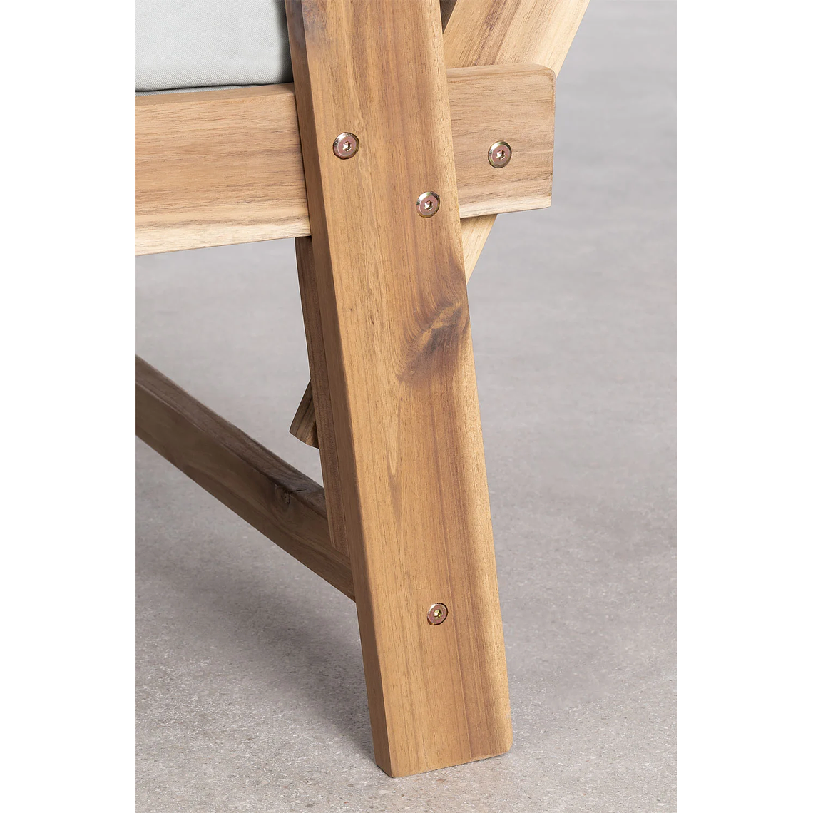 Sofá 3 Plazas de Terraza Regulable en Madera de Acacia Guille gris claro 8