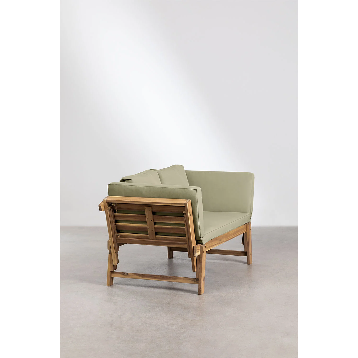 Sofá 3 Plazas de Terraza Regulable en Madera de Acacia Guille verde caqui 5