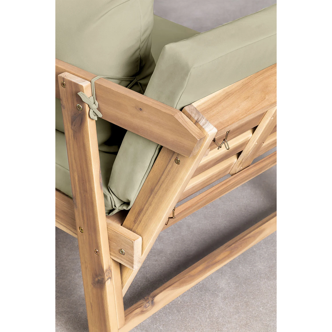 Sofá 3 Plazas de Terraza Regulable en Madera de Acacia Guille verde caqui 7