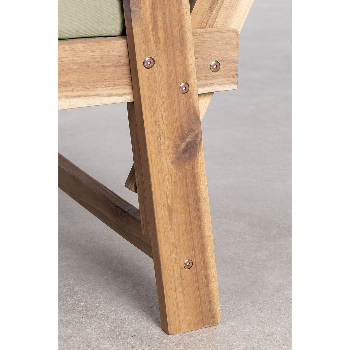 Sofá 3 Plazas de Terraza Regulable en Madera de Acacia Guille verde caqui 10