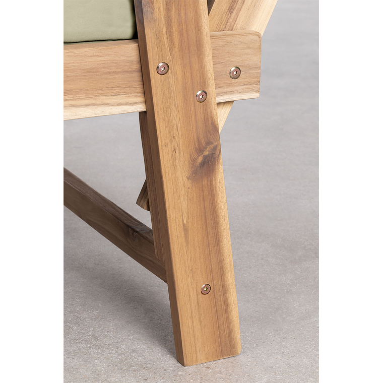 Sofá 3 Plazas de Terraza Regulable en Madera de Acacia Guille verde caqui 10