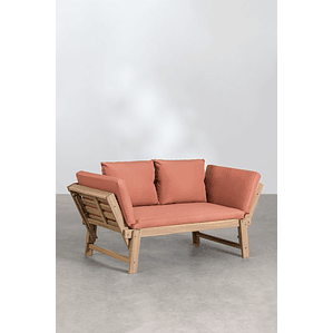 Sofá 3 Plazas de Terraza Regulable en Madera de Acacia Guille rojo teja