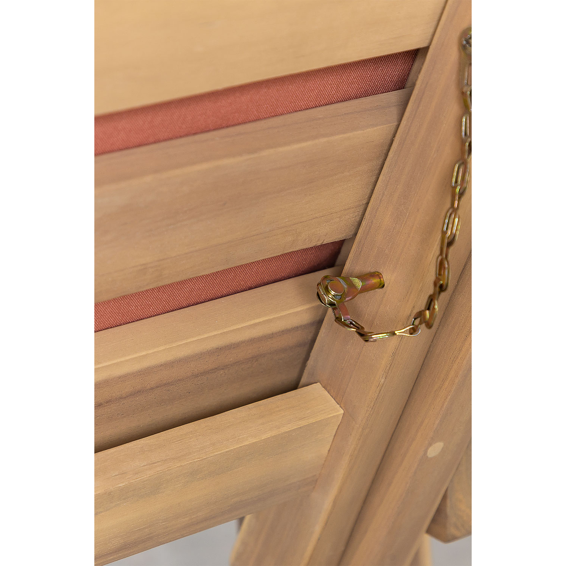 Sofá 3 Plazas de Terraza Regulable en Madera de Acacia Guille rojo teja 8