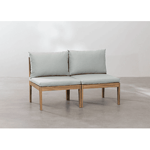 Sofa de Jardín de 2 Piezas Filips gris claro