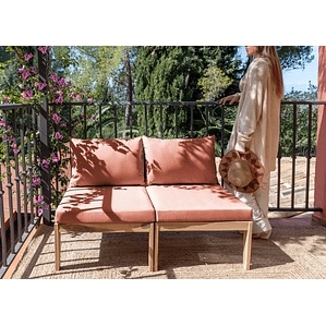 Sofa de Jardín de 2 Piezas Filips terracota