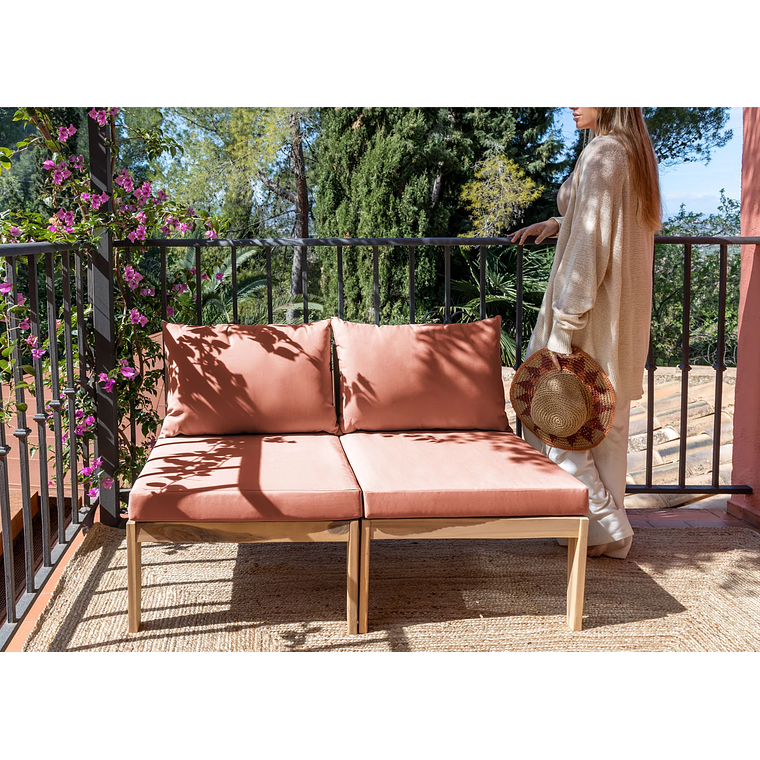 Sofa de Jardín de 2 Piezas Filips terracota 1