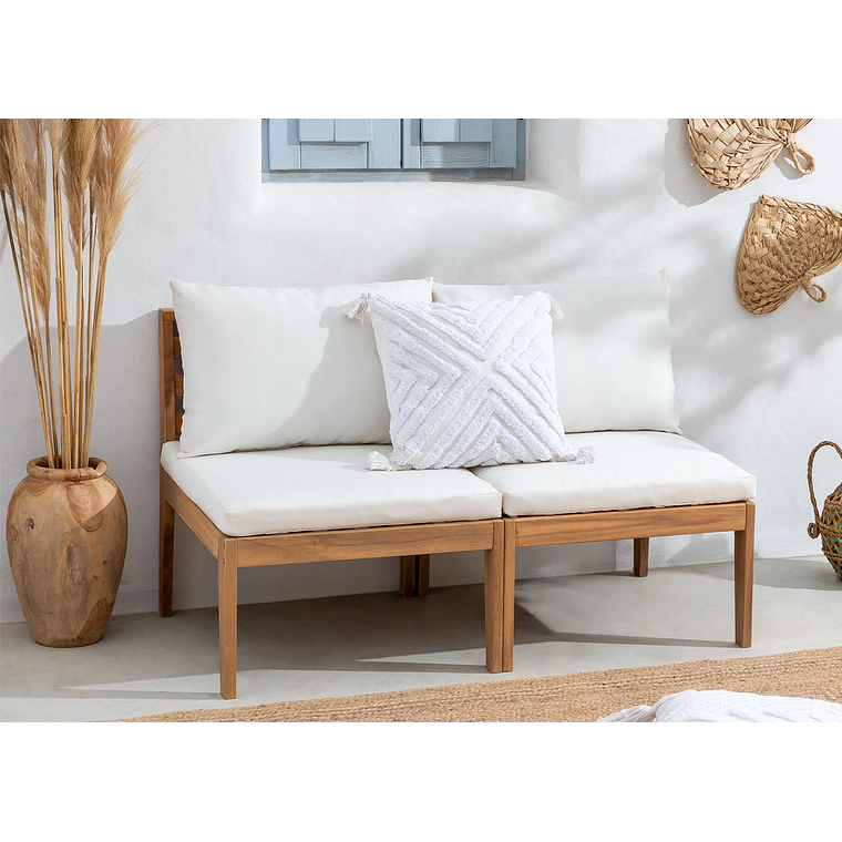 Sofa de Jardín de 2 Piezas Filips blanco gardenia 1
