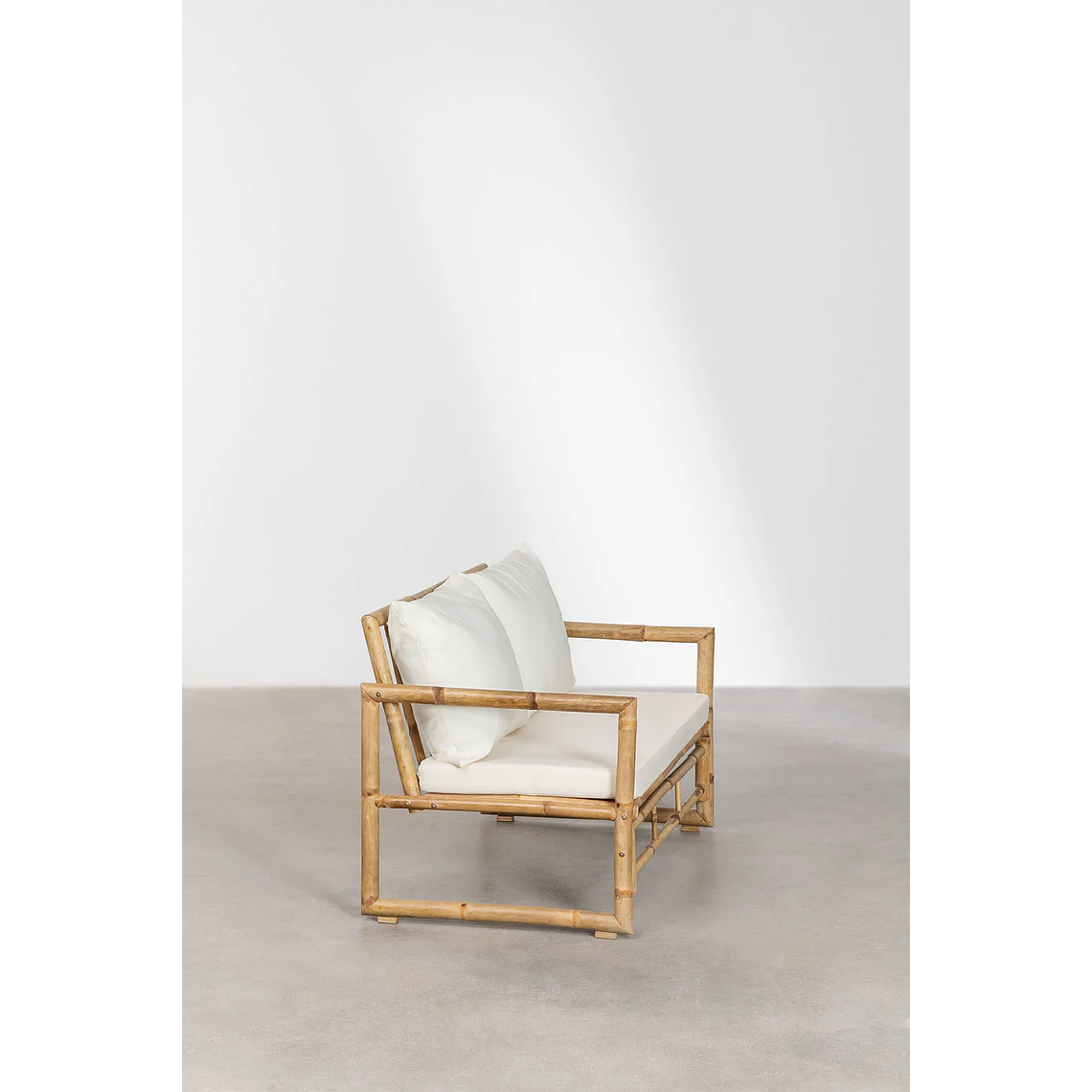 Terraza con Sofá de 2 Plazas y Mesa de Centro (90x50 cm) en Bambú Livayna 4