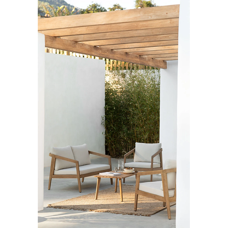 Terraza en madera de acacia 2 plazas y Mesa de Centro Kaela 3