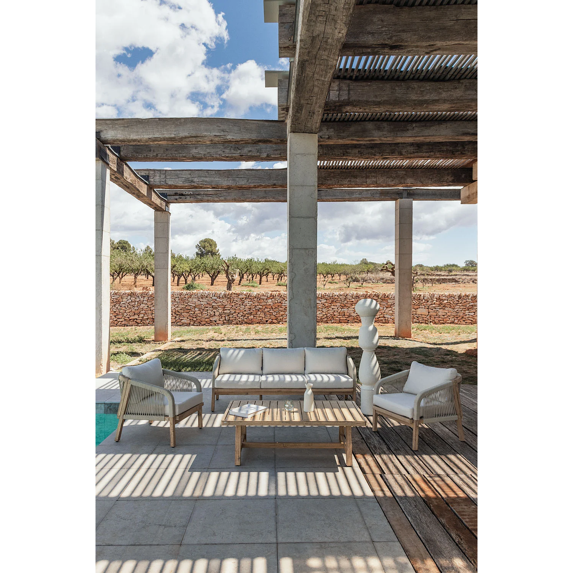 Terraza de Jardín con Sofá de 3 Plazas Dubai 2