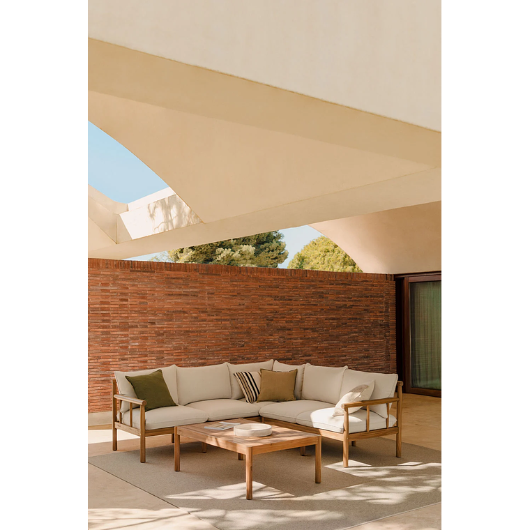 Terraza de Jardín con Sofá de 5 Plazas en Madera de Acacia Melvin 1