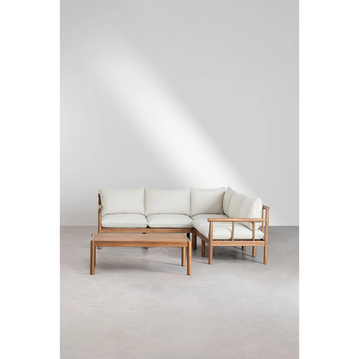 Terraza de Jardín con Sofá de 5 Plazas en Madera de Acacia Melvin 3